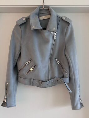 Zara Suede-Effect Moto-style Crop Jacket